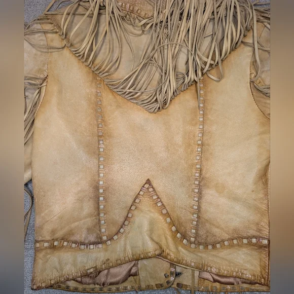 Danier Tan Leather Fringe Jacket - Picture 9 of 16